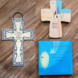 Gallery Wall- Crosses and Verse Canvas- 3 for $18